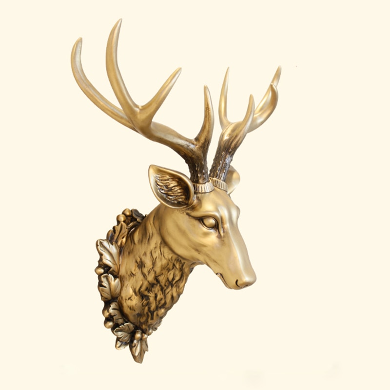 [MGT]Big Deer Head Statue Decoration Accessories 3D Animal Abstract ...